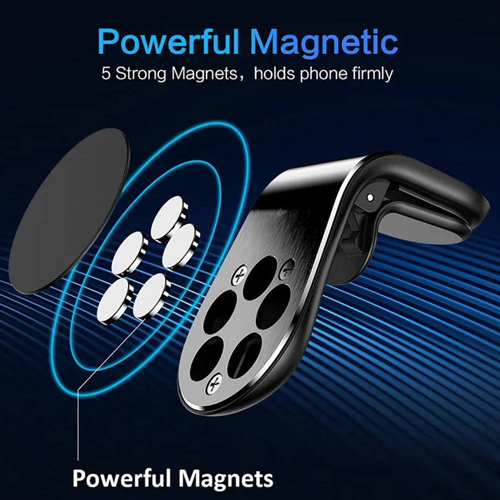 Magnetic Car Phone Holder High Stability Air Vent Clip Phones Stands Mount 360 Rotation Automotive Interior Accessories