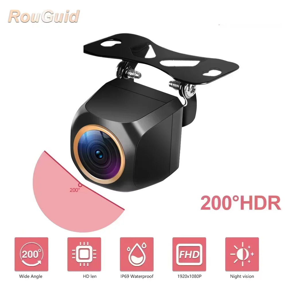AHD 1920x1080P Car Rear View Camera 200° Fisheye Golden Lens Full HD Night Vision Vehicle Back Car Reversing Front Camera