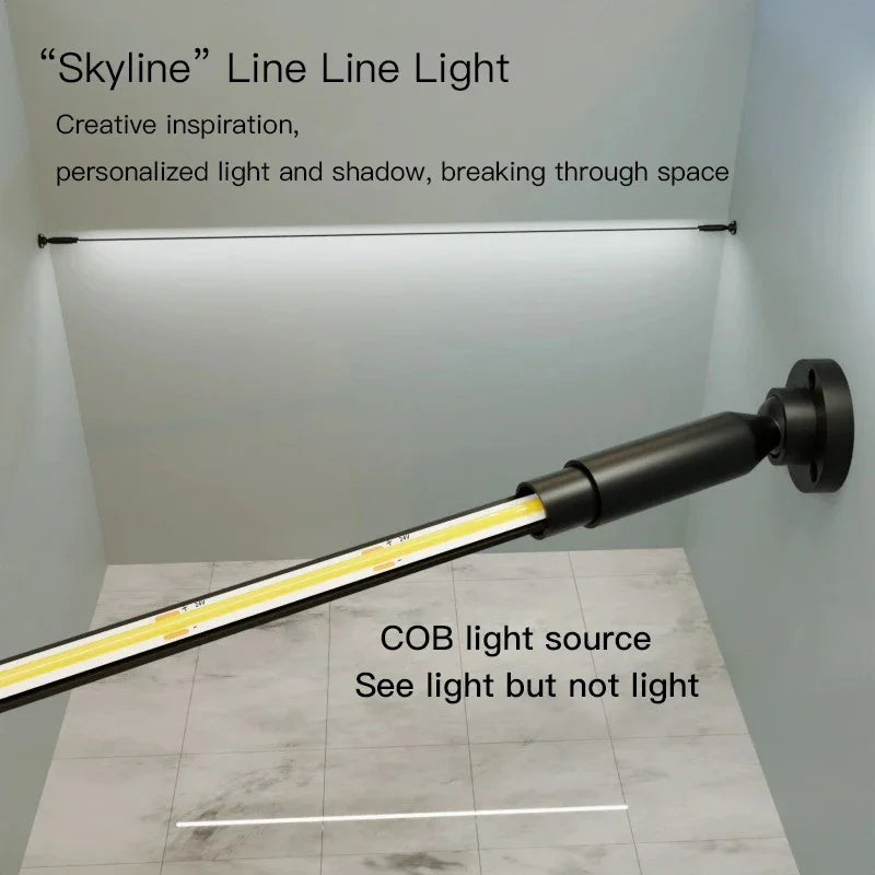 Modern Black And White Linear Wall Lamp Skyline LED Strip Without Main Light Decoration Living Room Background Bathroom Lamps