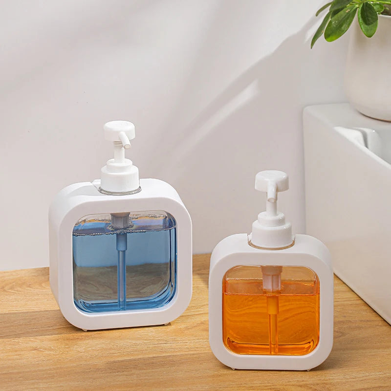 ●300/500ml Bathroom Soap Dispensers Refillable Lotion Shampoo Shower Gel Holder Portable Travel Dispenser Empty Bath Pump Bottle