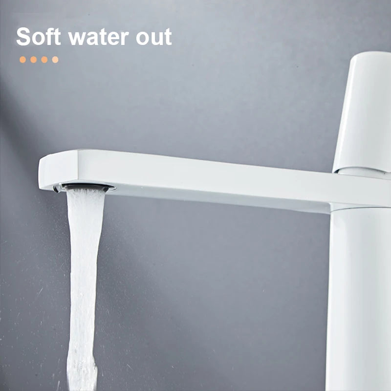 Bathroom Basin Faucet Stainless steel Mixer Tap Black/Chrome/White Wash basin Faucet Single Handle Hot and Cold Faucet