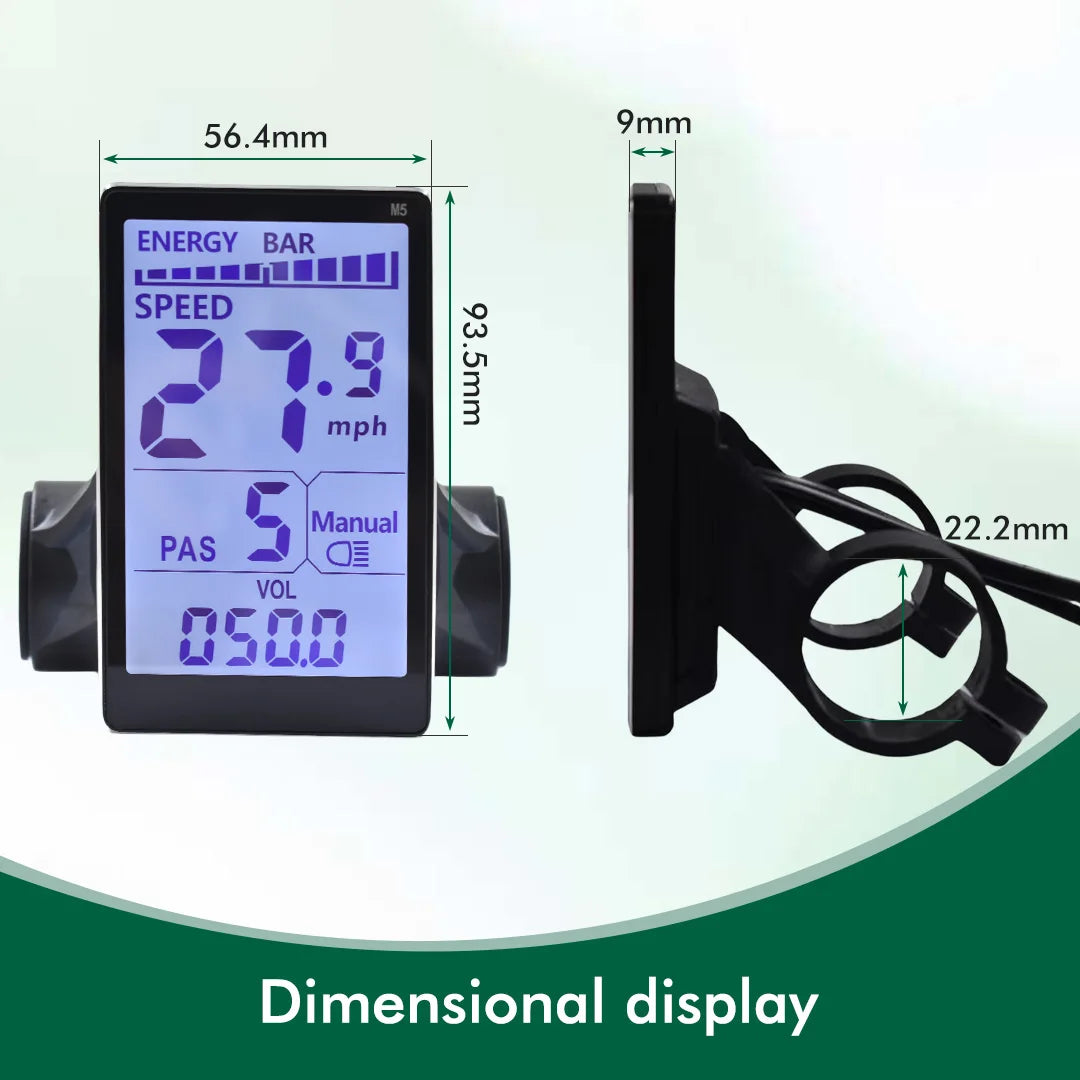 UART2 M5 24V 36V 48V Electric Bicycle Colorful Display E Scooter LCD Panel With USB UART For Mountain Electric Bike Parts (6PIN)