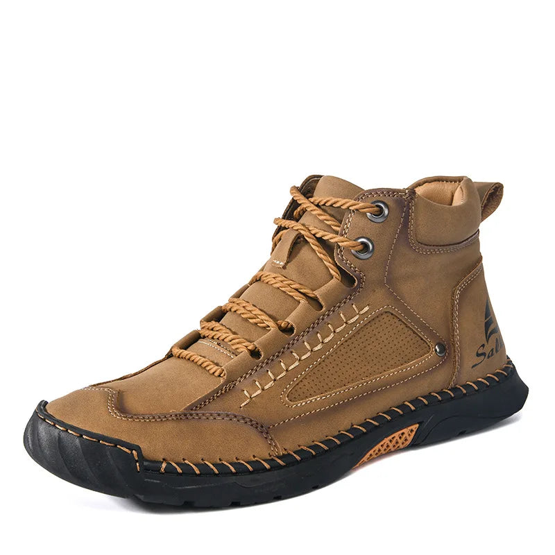 Handmade Men Boots Design Sneakers Man Outdoor Casual Leather Men Shoes Ankle Boots Fall Breathable Hot Sale 2025