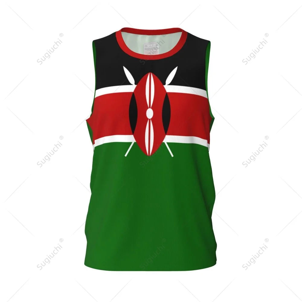 Kenya Flag Men Basketball Sports Running Fitness Multifunction Sleeveless tshirt Exclusive Custom Name Nunber