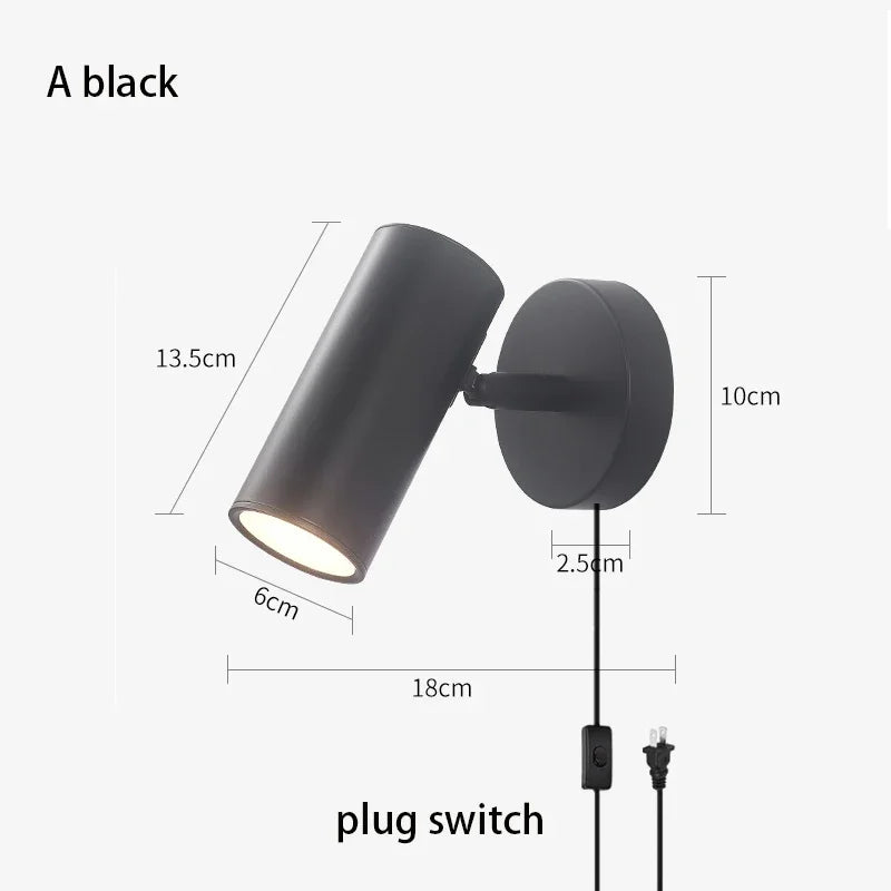 Modern Bedroom LED Wall Light Touch Sensor Switch White Black Gold Long Pole Arm Folding Bed Head Wall Reading Wall Light
