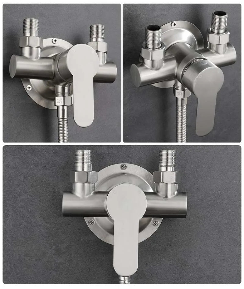 304 Stainless Steel Shower Faucet Hot And Cold Water Mixer Valve Sinlge Handle Wall Mounted Bathtub Faucet G1/2 for Water Heater
