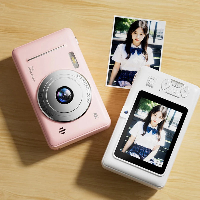 Advanced 50MP Dual Camera Kit, 4K Flash, CCD Digital, Vintage Design Entry-Level Camera