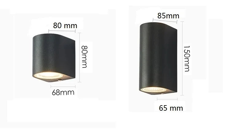LED Wall Light Outdoor Waterproof IP65 Porch Garden Wall Lamp & Indoor Bedroom Bedside Decoration Lighting Lamp Aluminum