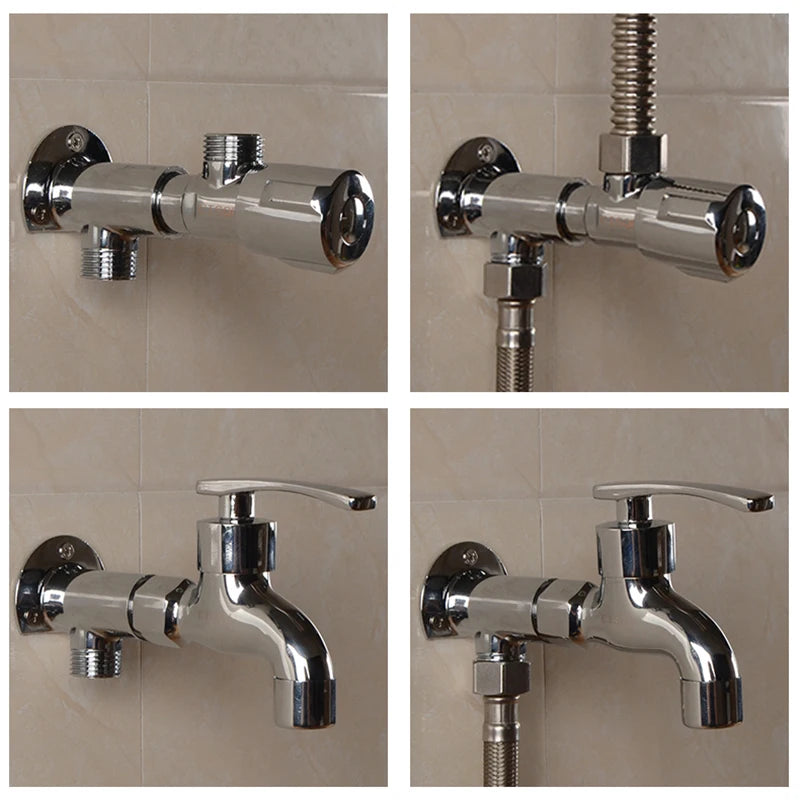 1/2" 3/4" Bathroom Faucet Fixed Base Wall Mounted Tap Installation Adapter Universal Connector Shower Inlet Outlet Valve Parts