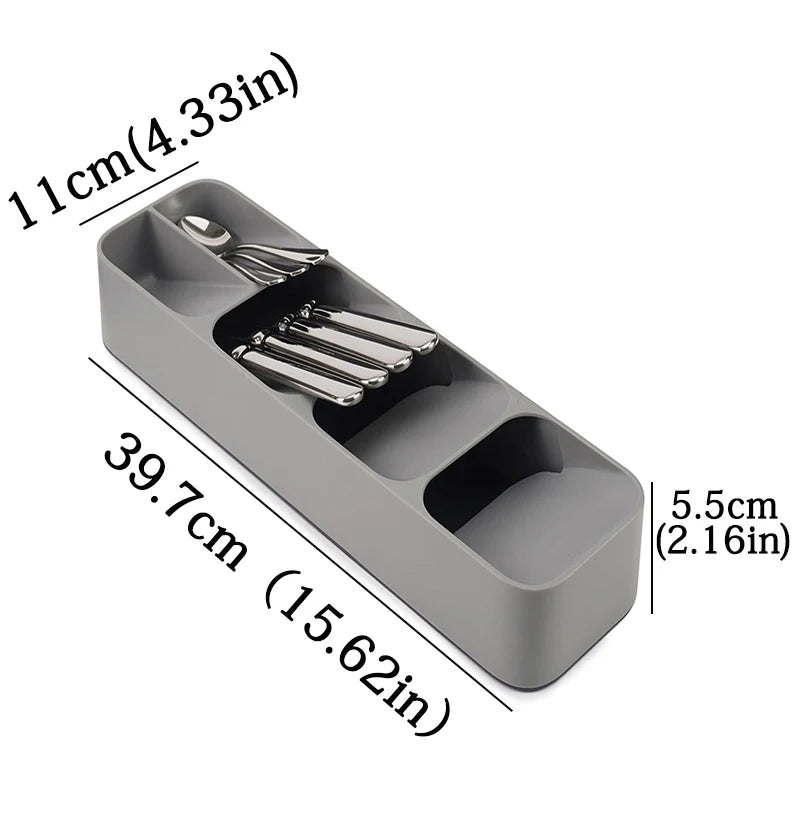 Kitchen Cutlery Organizer Knife Storage Spoon Forks Compartment Tableware Organizer Spice Bottle Storage Box
