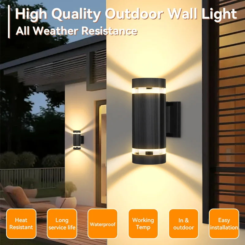 Outdoor LED Wall Lights E27 Up Down Exterior Wall Sconce IP65 Waterproof Led Sconce Lamp for Porch Front Door Garden Wall Lamp