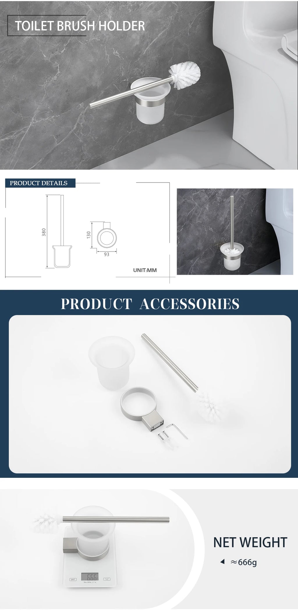 Bathroom Hardware Set Stainless Steel Bathroom Accessories Set Wall Mounted Towel Bar Towel Ring Toilet Paper Roll Holder Set