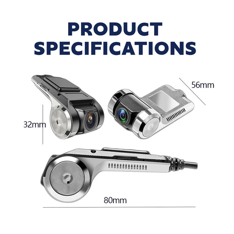 HD 1080 PDash Cam Car USB ADAS DVR Dual-lens Camera Video Special for Android Multimedia Player Front Recorder Reverse Vision