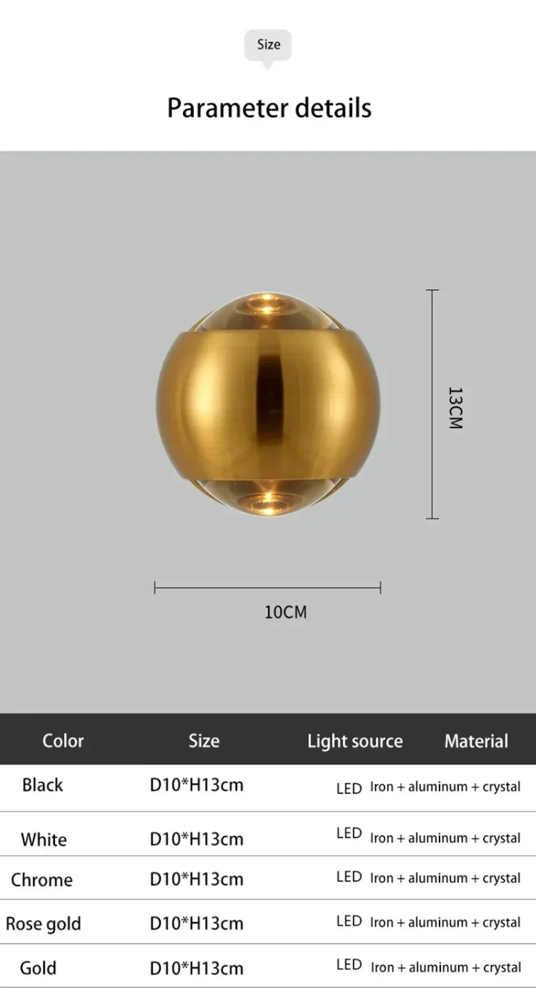 Luxury Art Aluminum Wall Light Glass Decoration Wall Lamp for Living Dining Room Bedroom Corridor Staircase Home Decor Sconce