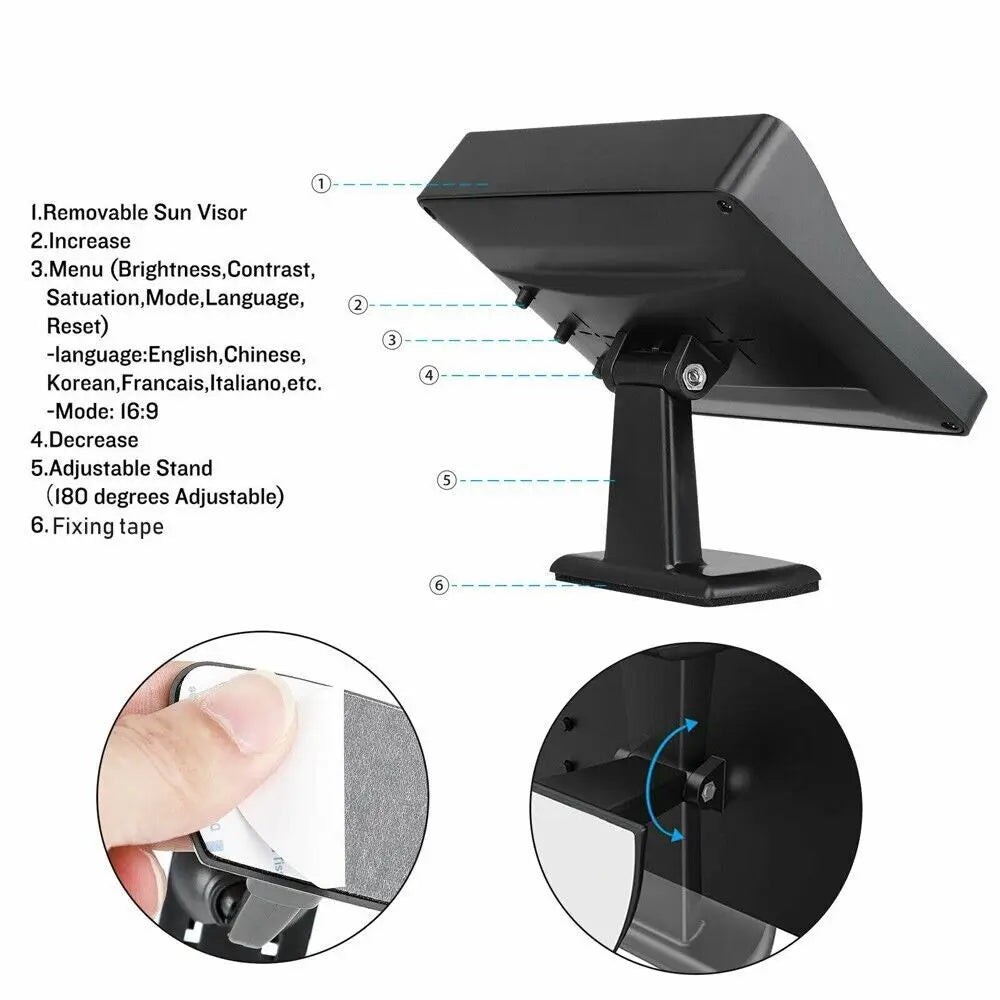 Easy Installation 4.3Inch or Rear View Camera Monitor Screen Reversing Camera for Car Parking Parking System Camera for Vehicle