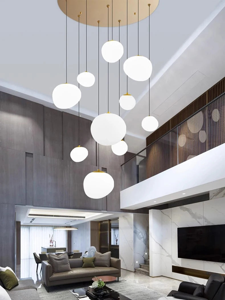 Modern Stair Chandelier Pendant Lights Indoor Lighting Ceiling Lamp Hanging Light LED Chandeliers for Living Room Indoor Lightin
