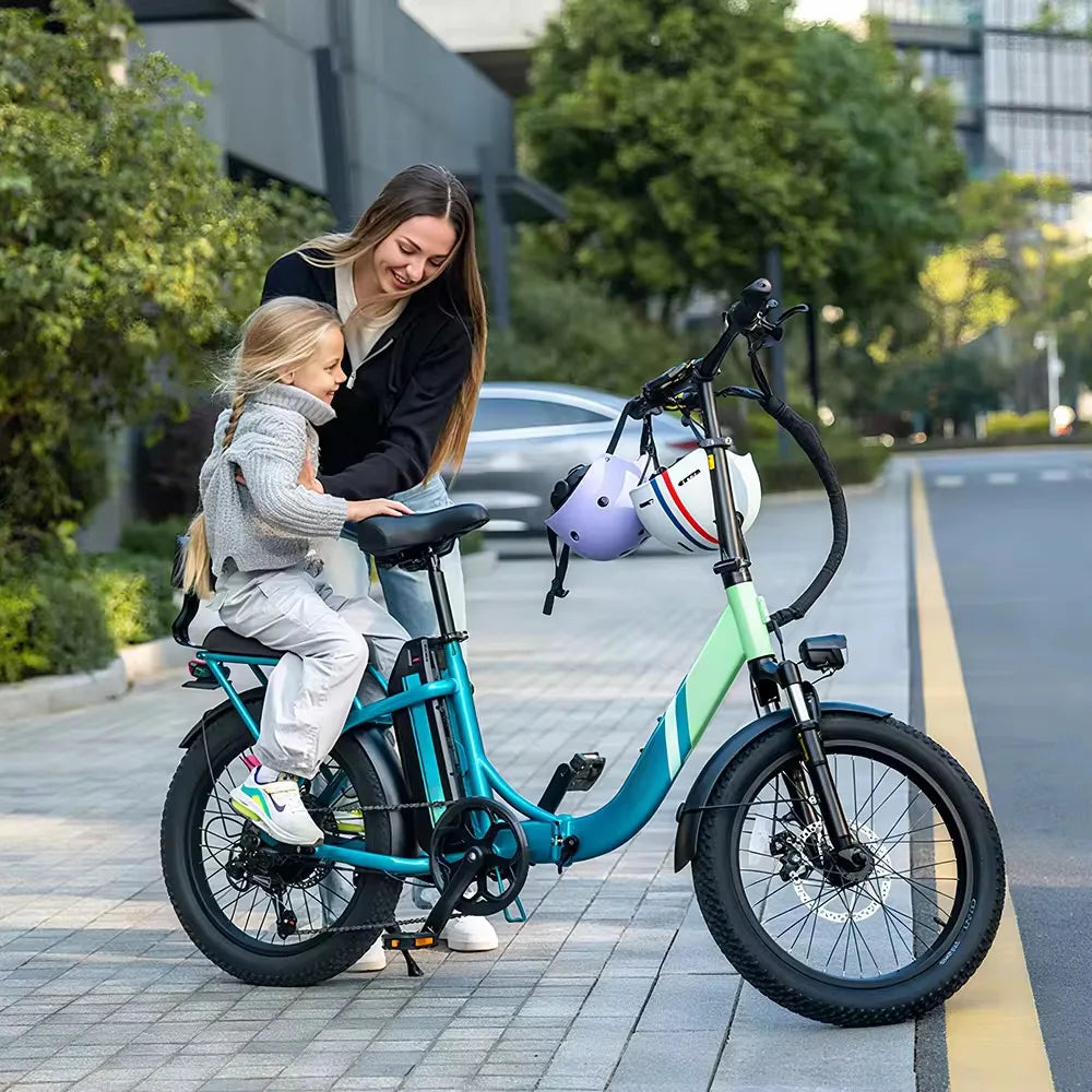 48V13AH detachable battery electric scooter, 20-inch foldable parent-child riding E-BIKE. , 1000W brushless motor electric bicyc