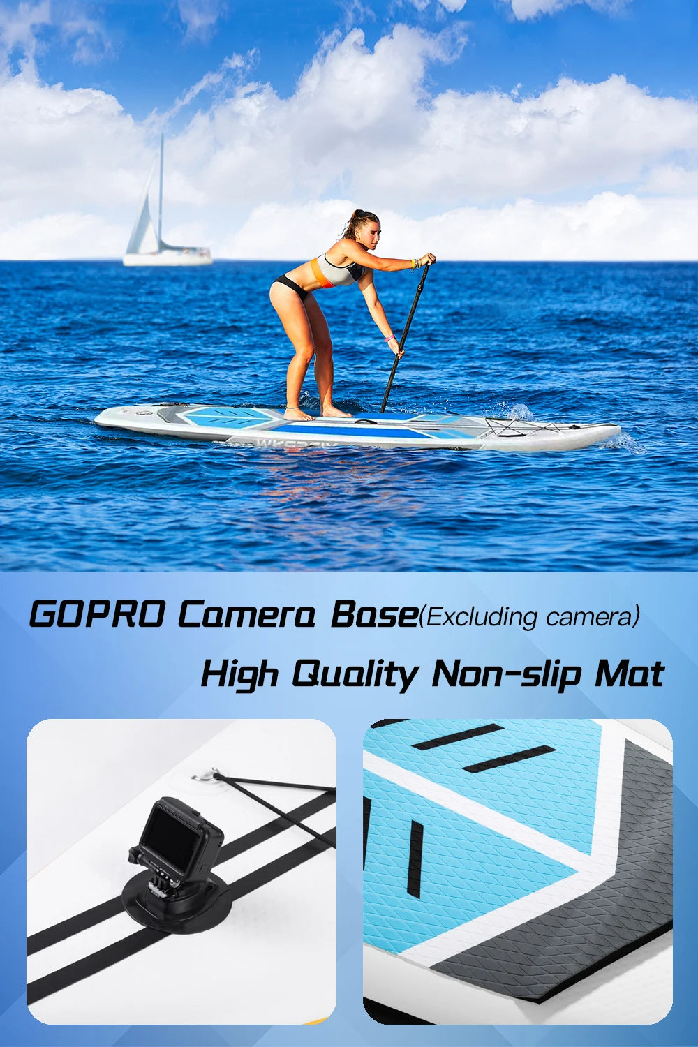 Inflatable Paddleboard Surfing Board 380cm Touring SUP 12'6 Paddle Board Cruising ISUP With Stand Up Paddle Board Accessories