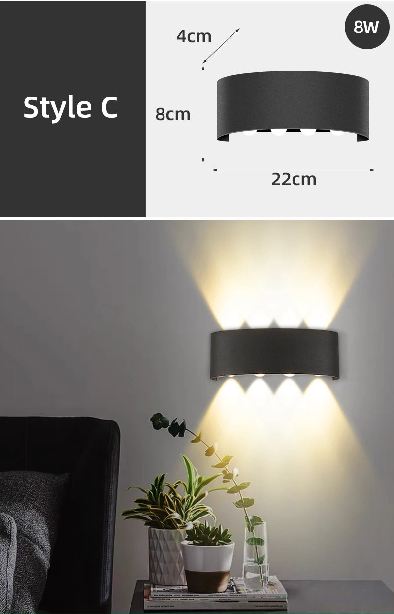 Wall Light Outdoor LED Waterproof External Stairs Street Interior Garden Living Room Fixture Decorative Home Lamp Decor Wall Led