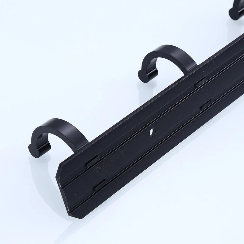 Black Robe Hook for Bathroom Kitchen Home Wall Mounted Creative Door Coat Clothes Towel Key Holder Hanger Storage 3 4 5 6 Hooks