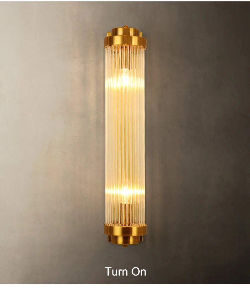 Luxury Led Wall Lamp For Living Room Brushed Gold Bedroom Scones Modern Creative Design Light Fixture Home Decor Glass Lighting