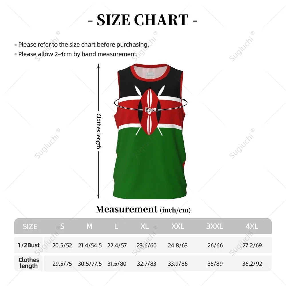 Kenya Flag Men Basketball Sports Running Fitness Multifunction Sleeveless tshirt Exclusive Custom Name Nunber