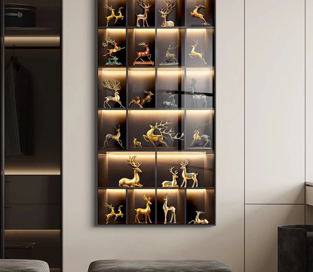 Modern Light Luxury Entrance LED Decorative Painting Home Decoration Living Room Bedroom Sofa Background Corridor Mural Light