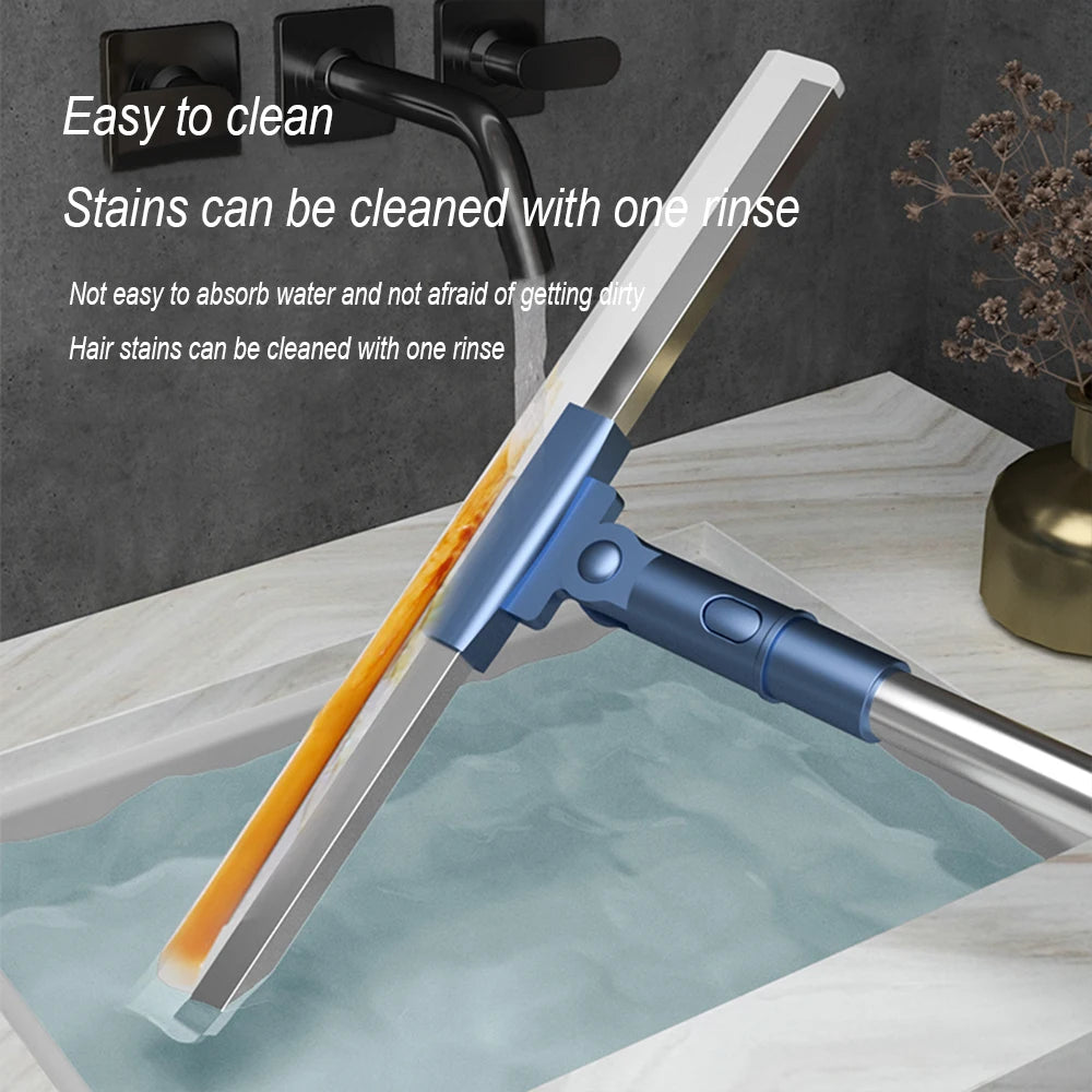 Portable Silicone Telescopic Scraper Mop Household Sweeping Floor Scraping Efficient Cleaning Toilet And Bathroom Brush