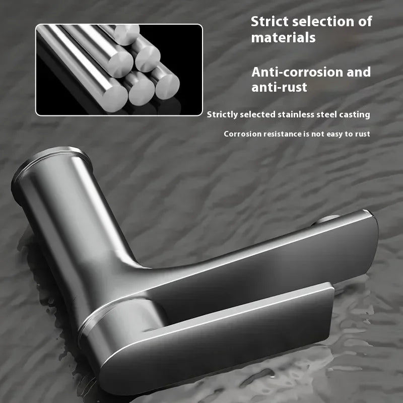Home  Bathroom Wash Basin Faucet With Gray Stainless Steel Sink Water Hot And Cold Gun Home Kitchen Bidet Cabinet Mixer