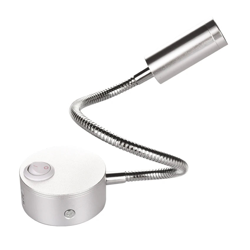 Wall Lamps LED with Switch EU US Plug 3W Modern Reading Bedroom Bedside Lamp Black Silver Flexible