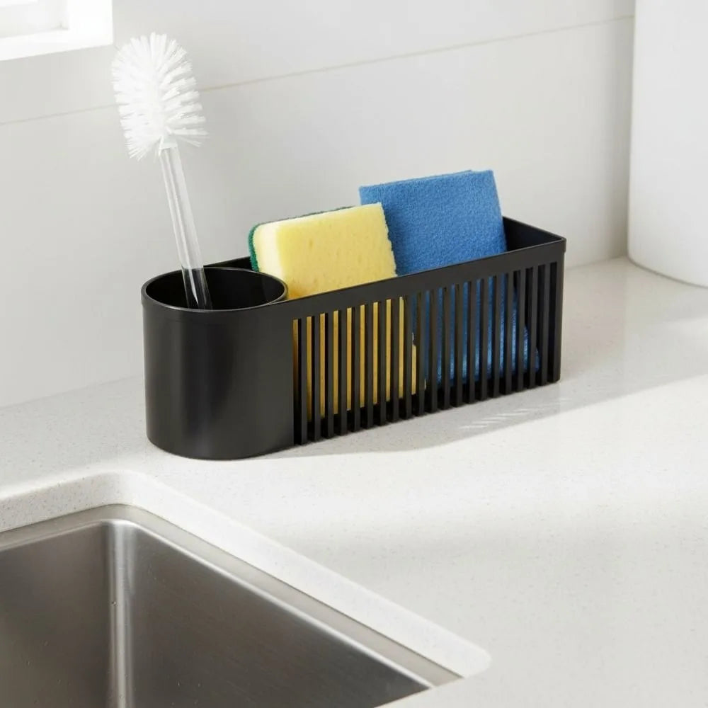 Well-ventilated Kitchen Sink Organizer Plastic Space-saving Sink Sponge Storage Basket Sponge Holder Kitchen Drain Rack