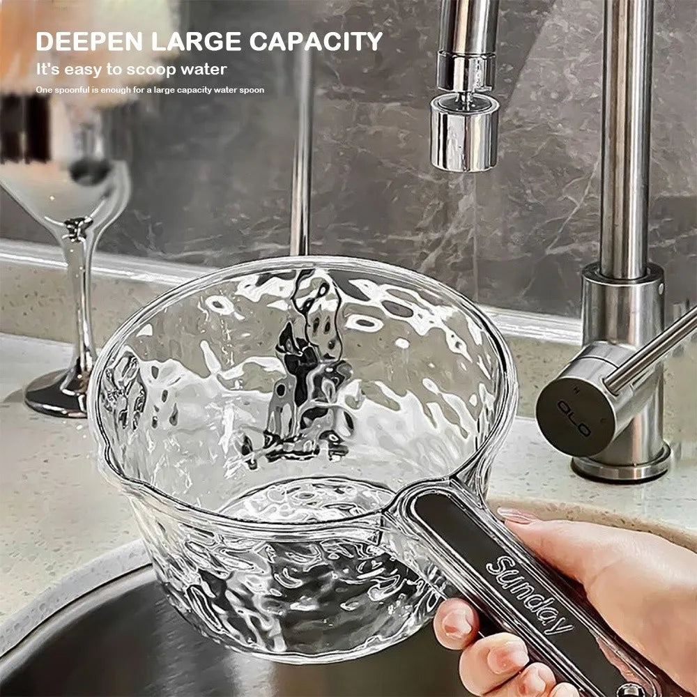 Durable Thickened Dipper Water Ladle PET Unbreakable Water Scoop Transparent Bathing Spoon Kitchen Gadgets