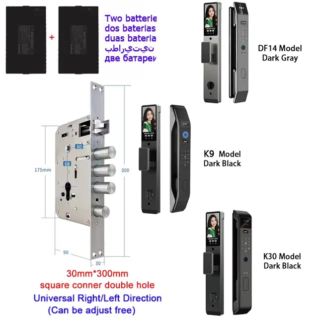 3D Face Recognition Unlock Digital Door Lock With Camera FIngerprint Password Unlock Keyless Electronic Door Lock