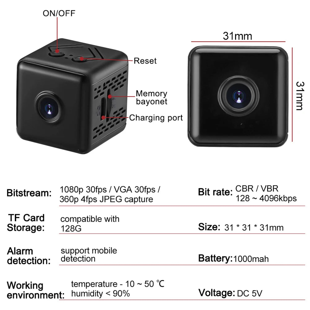 Surveillance Webcam Night Vision Home  Protection Camera Motion Detection Alarm Camcorder for Home Room Car