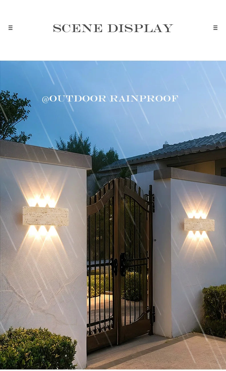 Wabi-sabi LED Wall Lamp Garden Light Stone IP65 Outdoor Waterproof Bedside Retro Sconces Lighting Fixture Home Decoration Indoor