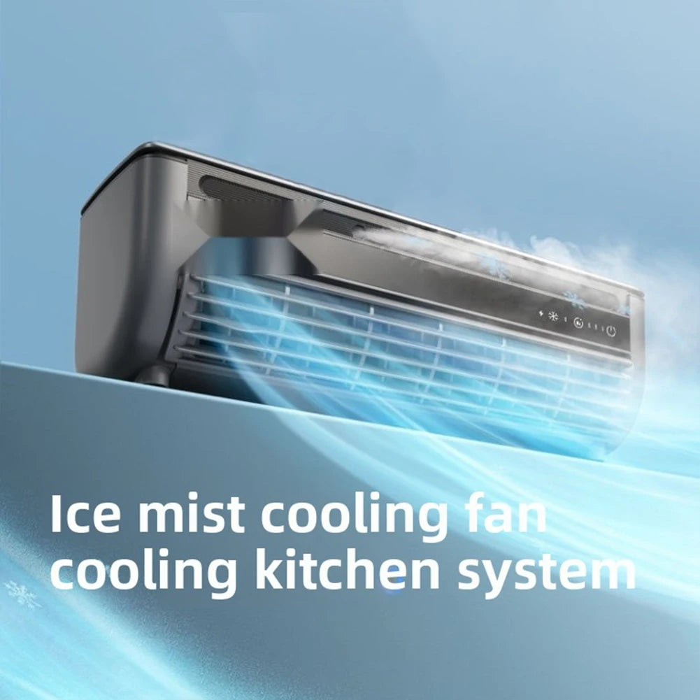 Air Conditioner Fan Wall Mounted Ductless Portable AC-Unit With Remote Control Powerful Airflow And Mist Cooling For Small Room