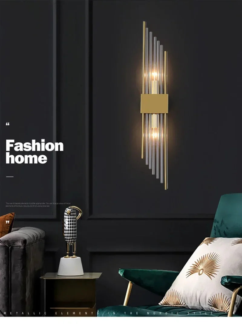 Luxury Wall Lamp Modern LED Gold Wall Light Indoor Lighting Wall Sconce Home Decor for Living Room Bedroom Bedside Stairs Lamps