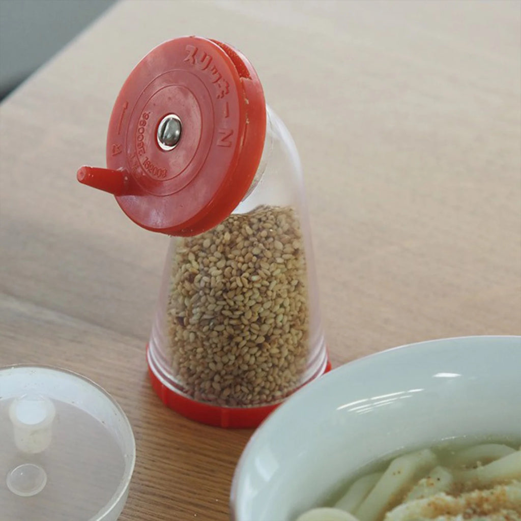 Plastic Container Sesame Seed Grinder Manual Sesame Mill Flaxseed Grinder for Rice Salads Noodles Home Kitchen Gadgets