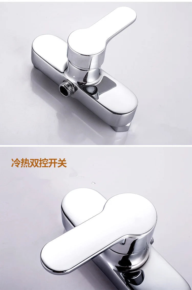 Brass Shower Faucet Mixer Valve Set with Shower Head and Hidden Switch for Bathroom Hot and Cold Water Tap  Bath