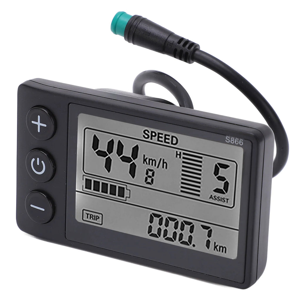 Electric Bike S866 LCD Display Electric Bicycle Display LCD Meter 24V 36V 48V Scooter Control Panel with SM/Waterproof Plug