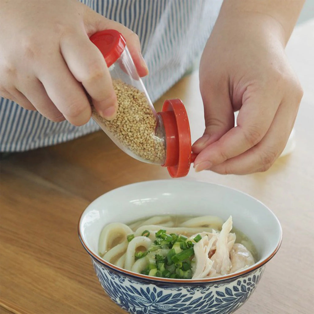 Plastic Container Sesame Seed Grinder Manual Sesame Mill Flaxseed Grinder for Rice Salads Noodles Home Kitchen Gadgets