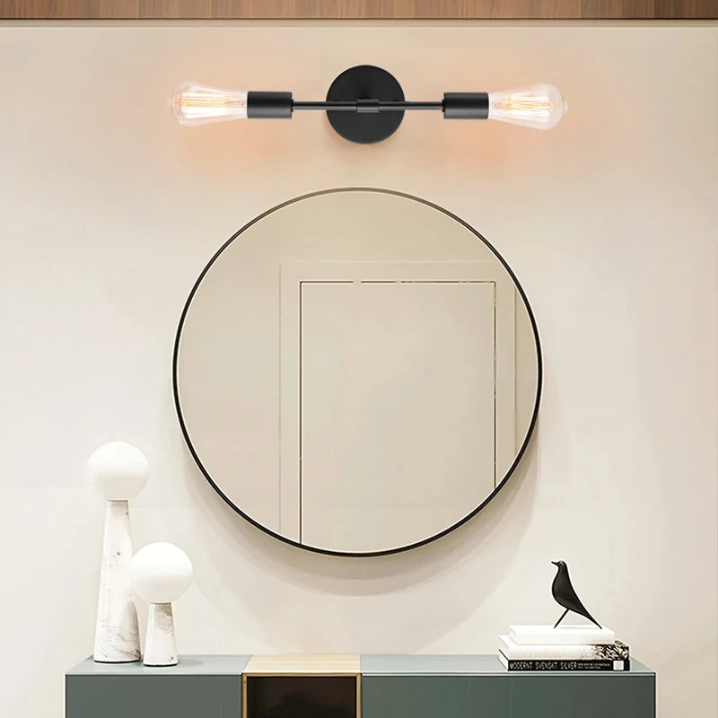 Modern minimalist 2-light E27 wall lamp for living room, bedroom, bedside, bathroom, corridor, wardrobe, lighting fixture