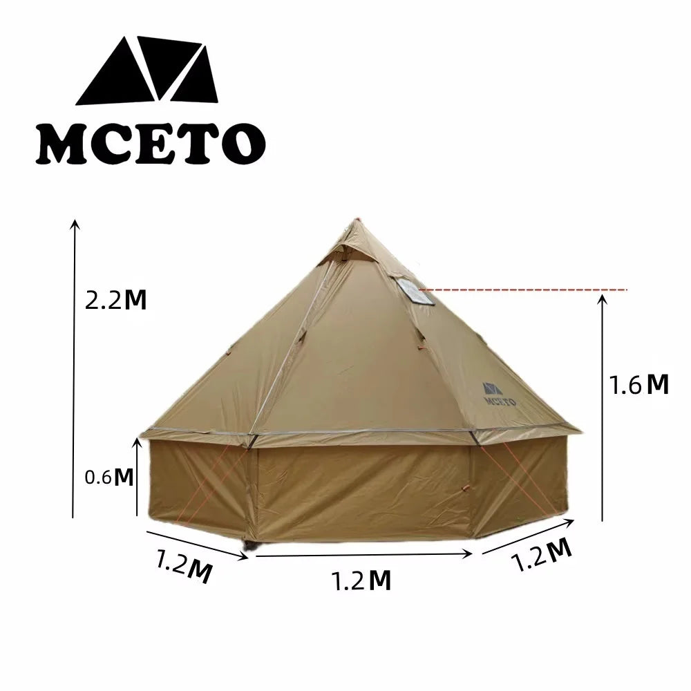 Ultralight Mongolian Yurt Tent Camping Pyramid Tent Outdoor Winter Tent With Chimney Hole  Hiking Backpacking Hot Tent Teepee