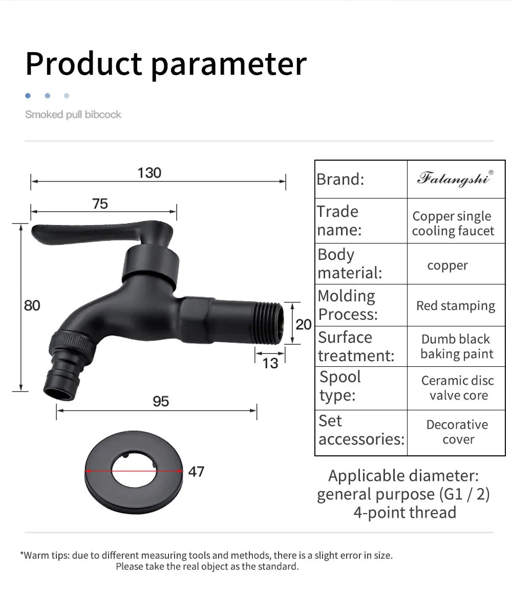 Single Cold Faucet Wall Outdoor Mop Pool Faucet Copper Brass Wall Mount Bathroom Sink Faucet Rotatable WB1141