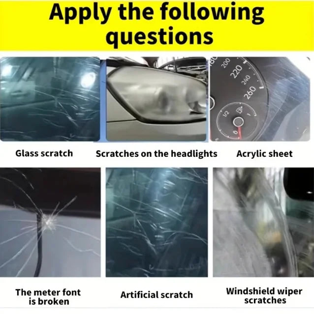 Glass Scratch Repair Wax - Easy-to-Use, No-Residue Paint Scratch Remover for Car Windows, Deep Scratch Removal, Protective Coati