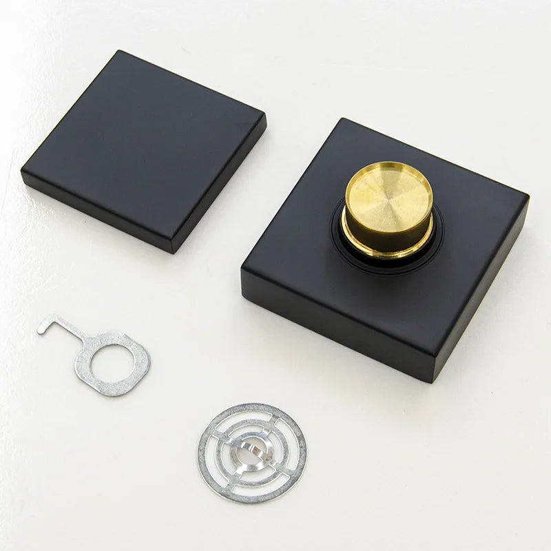 stainless steel Brushed Gold Floor drain 10*10cm Shower Square Deodorization Type Bathroom Water Flow Tile Insert Drain