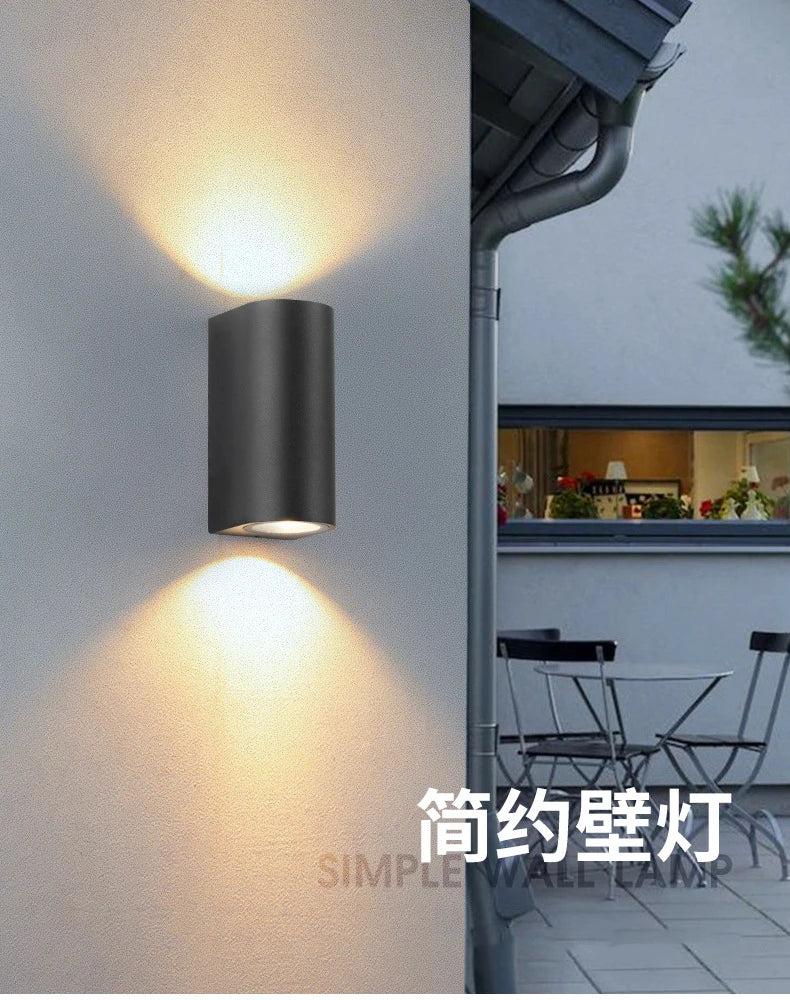 Tuya Smart LED Wall Light Up and Down RGB CCT Outdoor Bluetooth/WIFI APP Control GU10 Bulb Exterior Garden Porch Sconces Lamp