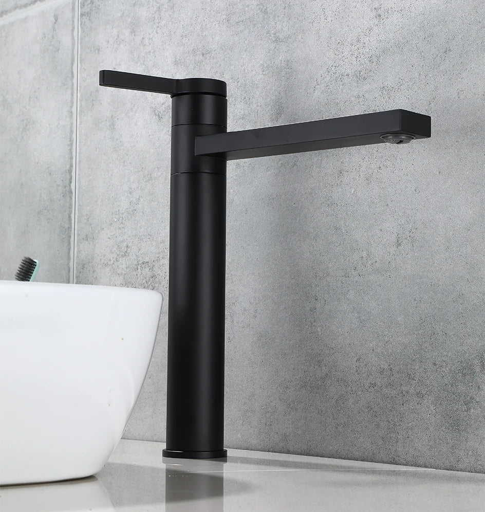 VGX Bathroom Faucets High Basin Mixer Sink Tall Faucet Gourmet Washbasin Taps Water Tap Hot Cold 360° Tapware Crane Brass Black