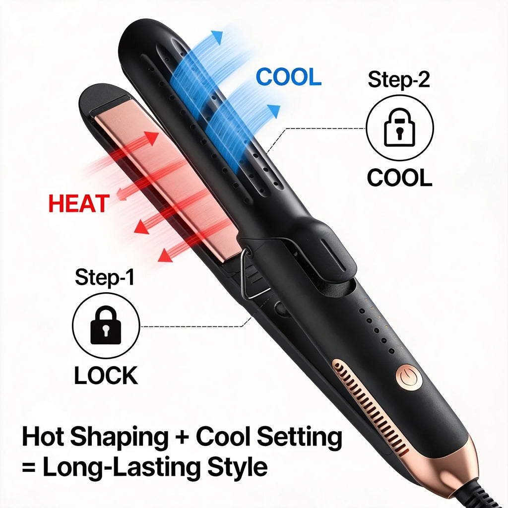 Professional Hair Straightener 2-In-1 Curling Wand Ceramic Ionic Fast Heat-Up Hair Flat Iron Negative Ion Iron Hair Straightener