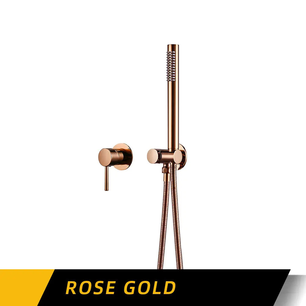 Handheld Bathroom Shower System Brushed Gold Hot And Cold Water Bathtub Mixer Single Handle & Shower Holder Separately Tap Set